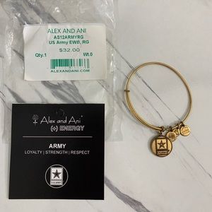 Alex and Ani Bracelet U.S. Army Charms Gold 2014